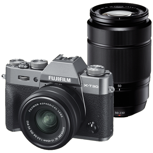 Fujifilm X-T30 anthrazit + Fujifilm 15-45/3,5-5,6 AF XC OIS PZ Fujinon für Fujifilm X-Mount + Fujifilm 50-230/4,5-6,7 AF XC OIS II PH XC für Fujifilm X-Mount kaufen bei top-foto.de