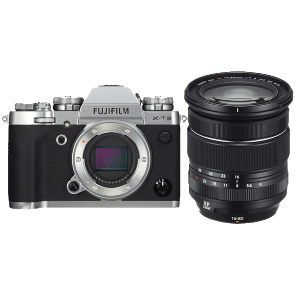 Fujifilm X-T3 silber (inkl. Fujifilm EF-X8 Aufsteckblitz) + Fujifilm 16-80/4,0 AF XF R OIS WR Fujinon für Fujifilm X-Mount kaufen bei top-foto.de
