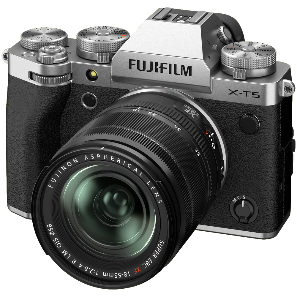 Fujifilm X-T5 silber + Fujifilm 18-55/2,8-4 AF XF R LM OIS Fujinon für Fujifilm X-Mount kaufen bei top-foto.de