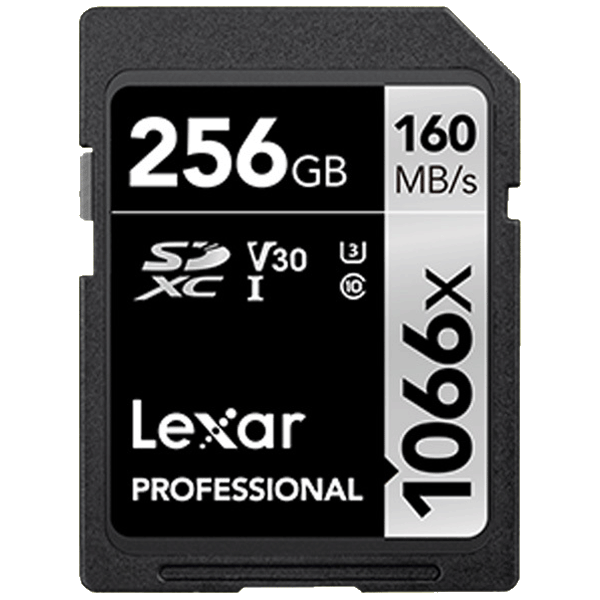 Lexar 256GB Professional SDXC-Speicherkarte (Class 10, UHS-I/ U3, V60, 1066x/ 160MB/s) kaufen bei top-foto.de