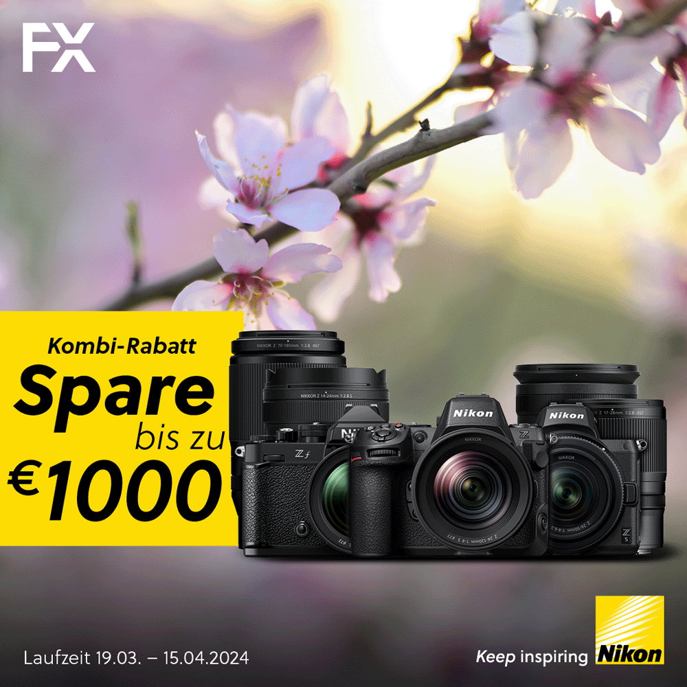 Jetzt Nikon Aktionskamera zusammen mit Aktionsobjektiv kaufen und bis zu 1.000,00 € Kombirabatt erhalten (19.03.2024 - 15.04.2024)