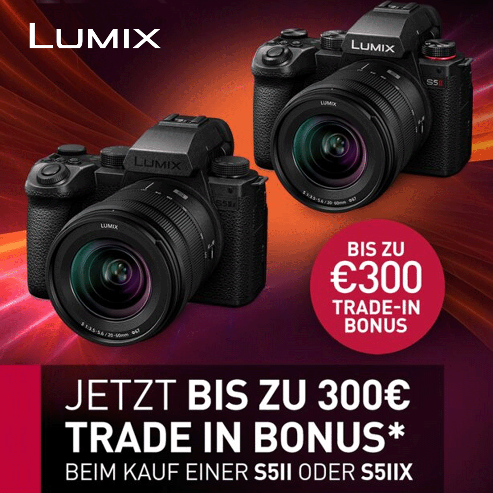 Jetzt Panasonic Lumix S5II, Lumix S5IIX, Lumix G9II oder Lumix GH7 kaufen und bis zu 300,00 € Sofortrabatt erhalten (14.08.2024 bis 30.09.2024)