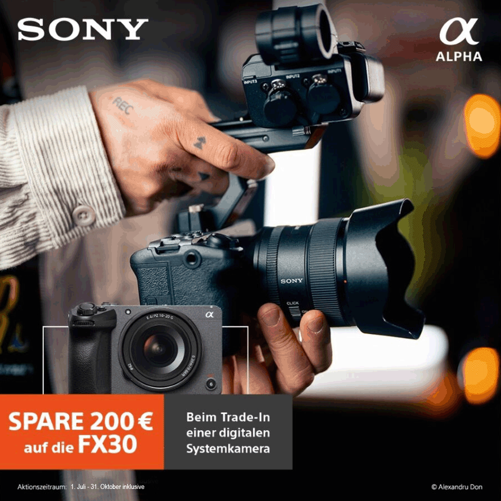 Jetzt Sony ILME-FX30 kaufen, digitale Systemkamera eintauschen 200,00 € TradeIn-Bonus erhalten (01.07.2023 bis 31.10.2023)