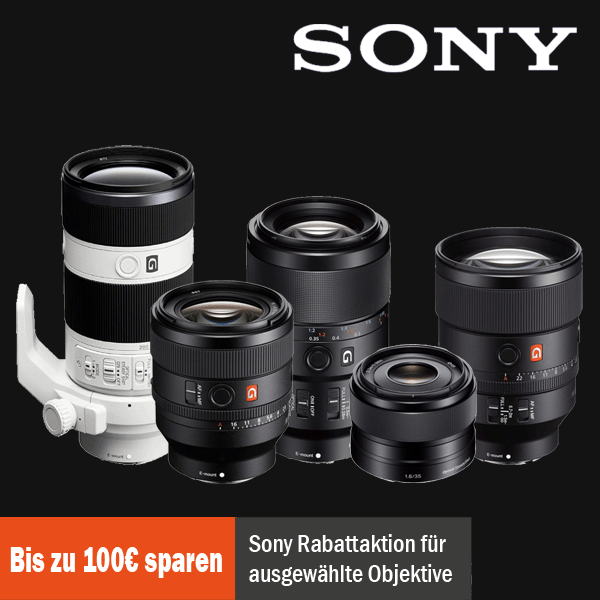 Jetzt teilnehmendes Sony Objektiv kaufen und bis zu 100,00 € Sofortrabatt erhalten (05.04.2024 bis 30.04.2024)