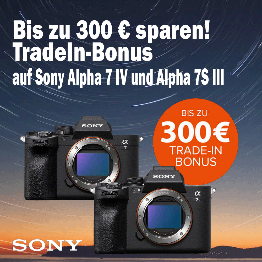 Jetzt Sony Alpha 7 IV oder 7S III kaufen, digitale Systemkamera eintauschen und bis zu 300,00 € TradeIn-Bonus erhalten (01.11.2022 bis 15.01.2023)