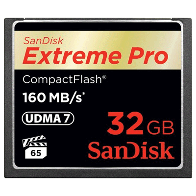 SanDisk 32GB Extreme Pro 160MB/s VPG65 CompactFlash-Speicherkarte (UDMA7/ 1066x/ 160MB/s) kaufen bei top-foto.de
