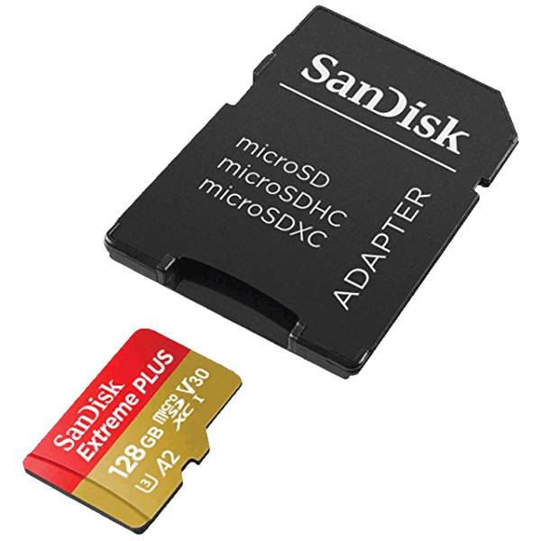 SanDisk 128GB Extreme Plus microSDXC-Speicherkarte (Class 10, UHS-I/ U3, A2, V30, Schreiben: 600x/ 90MB/s, Lesen: 1133x/ 170MB/s) kaufen bei top-foto.de