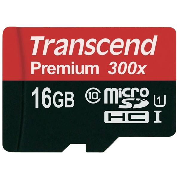 Transcend 16GB Premium microSDHC-Speicherkarte (Class 10, UHS-I/ U1, 300x/ 45MB/s) kaufen bei top-foto.de