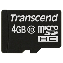Transcend 4GB microSDHC-Speicherkarte (Class 10, 133x/ 20MB/s) kaufen bei top-foto.de