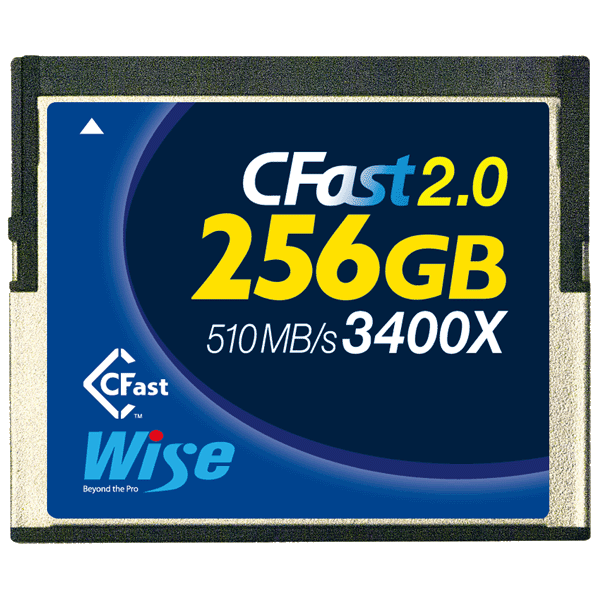 Wise 256GB CFast-Speicherkarte (CFast 2.0, Schreiben: 2200x/ 330MB/s, Lesen: 3400x/ 510MB/s) kaufen bei top-foto.de